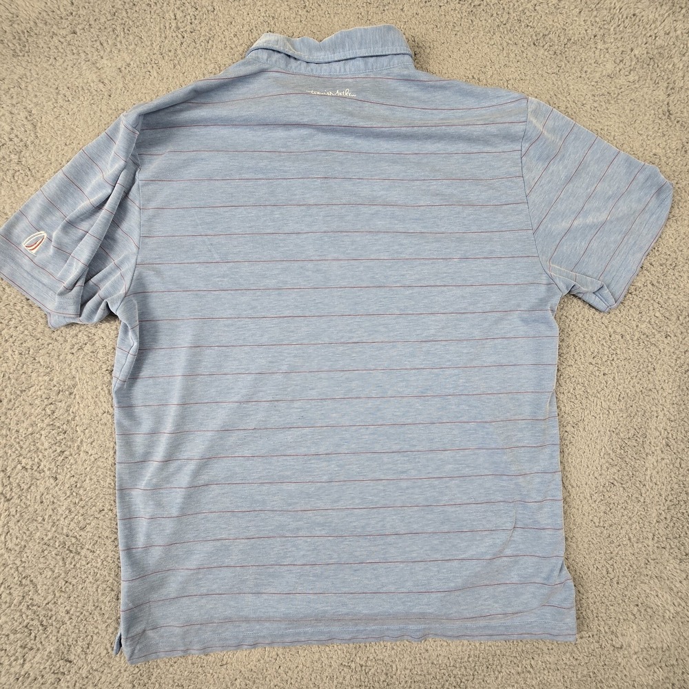 Travis Mathew Performance Golf Polo Shirt Mens XL Blue Red Stripe Stretch - Picture 10 of 16